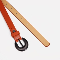 Ремень женский, ширина 2 см, винт, пряжка металл, цвет рыжий