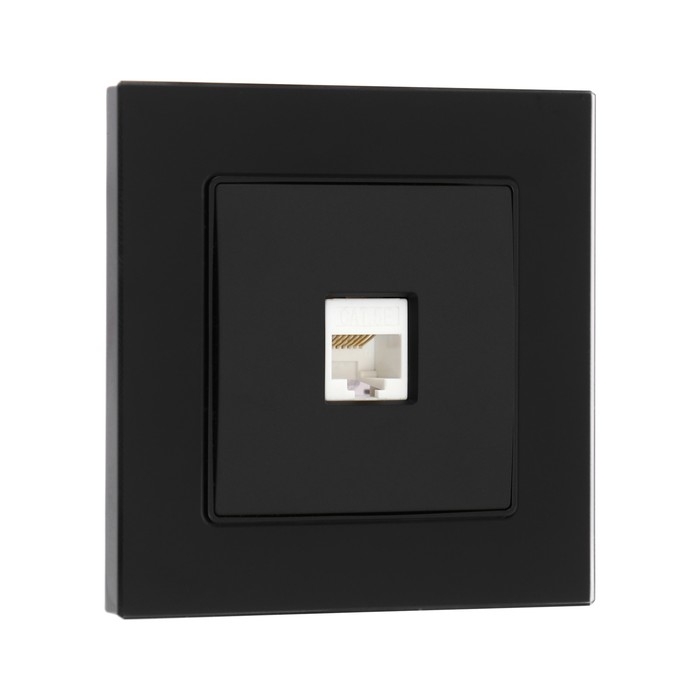 Розетка компьютерная одноместная TOT Matte Glass, скрытая, стекло, черная Розетка компьютерная одноместная TOT Matte Glass, скрытая, стекло, черная