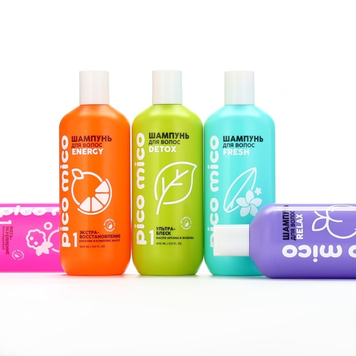 Шампунь для волос с маслом арганы и жожоба, супер-сила, 400 мл, PICO MICO