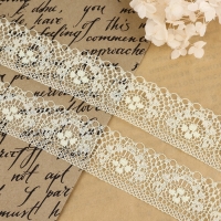 Кружево капроновое, 40 мм &times; 10 &plusmn; 1 м, цвет ванильный