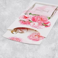 Конверт для денег &laquo;Счастье&raquo;, цветы, конгрев, тиснение 9.5 х 19.5 см