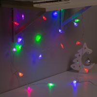 Гирлянда &laquo;Нить&raquo; 5 м с насадками &laquo;Ёлка в крапинку&raquo;, IP20, прозрачная нить, 20 LED, свечение мульти (RG/RB), мигание, 220 В