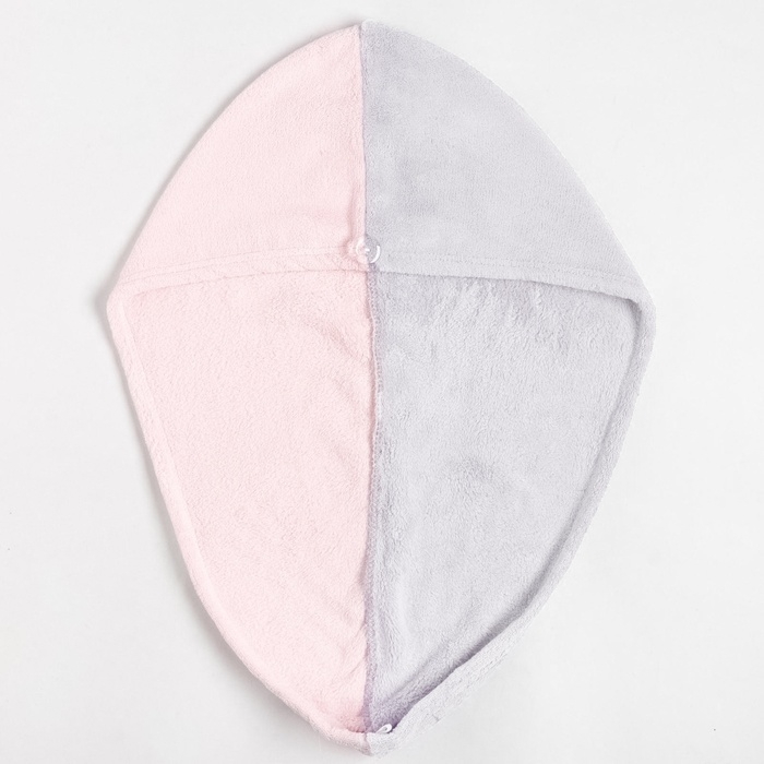 Чалма для сушки волос Этель &laquo;Двухцветная&raquo;, цв.розовый/фиолетовый, 65*25 см, 100% п/э