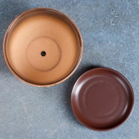 Горшок для цветов &laquo;Витраж&raquo;, 1.65 л, d=17 см, h=13 см, керамический, с поддоном, коричневый