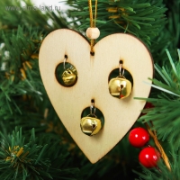 Подвеска новогодняя «Фигурки с бубенчиками», МИКС Подвеска новогодняя «Фигурки с бубенчиками», МИКС