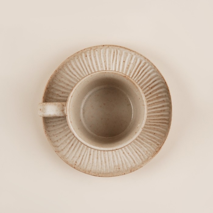 Чайная пара керамическая SL Home &laquo;Виенто&raquo;, 2 предмета: чашка 250 мл, блюдце d=15 см, цвет бежевый