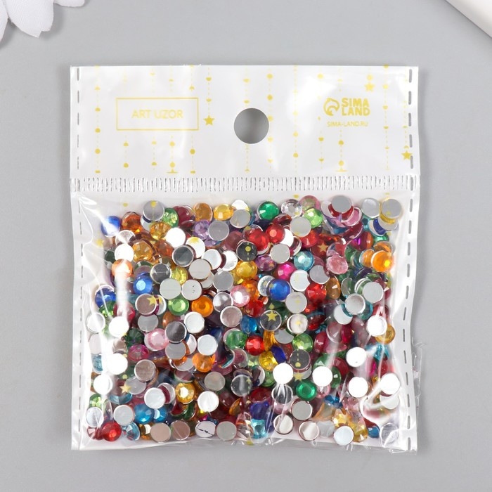 Набор декора для творчества стразы диаметр 0,5 см Набор декора для творчества стразы диаметр 0,5 см "Разноцветные" 12х12,5 см вес - 14 грамм