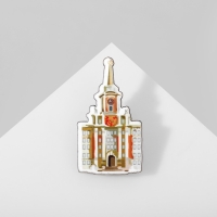 Брошь деревянная &laquo;Екатеринбург&raquo; Администрация, цветная