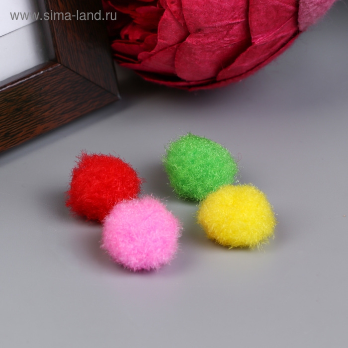 Помпоны для творчества, 5 цветов, 15 мм, (набор 50 шт) МИКС Помпоны для творчества, 5 цветов, 15 мм, (набор 50 шт) МИКС