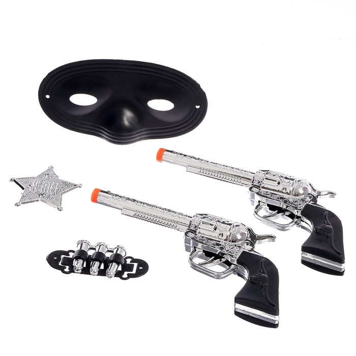 Набор ковбоя «Шериф», 2 пистолета, маска, значок Набор ковбоя «Шериф», 2 пистолета, маска, значок