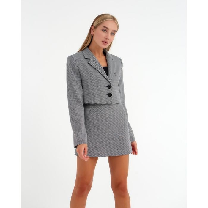 Пиджак женский укороченный MIST р. 46, чёрный/белый Пиджак женский укороченный MIST р. 46, чёрный/белый