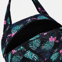 Сумка дорожная женская на молнии, цвет чёрный/зелёный