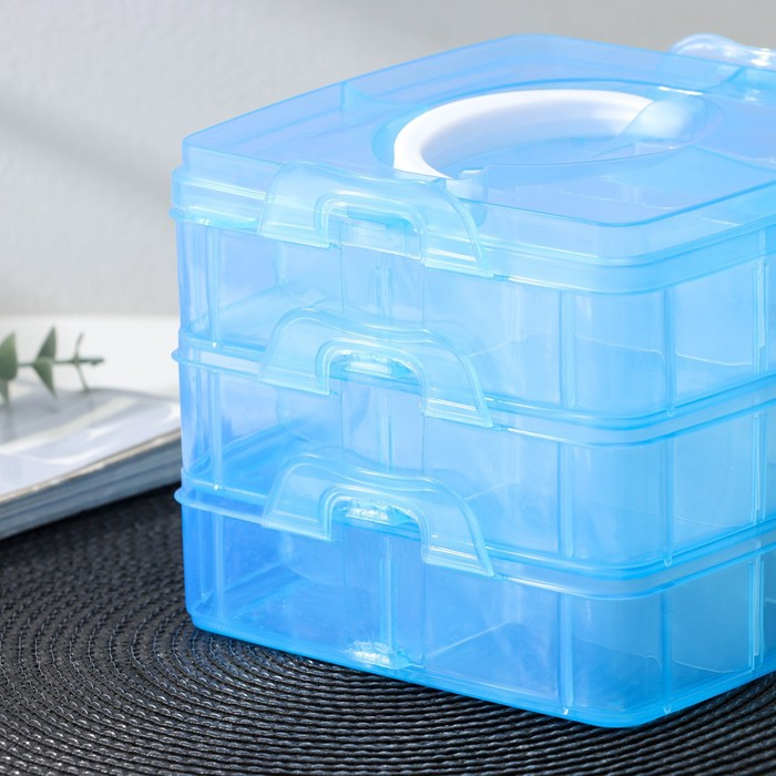 Органайзер для мелочей Доляна, 3 яруса, 18 ячеек, 15&times;15&times;12 см, цвет МИКС