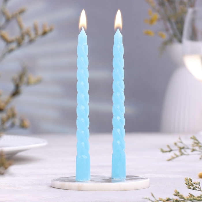 Набор свечей витых,1,5х 15 см, 2 штуки, аромат яблоко Набор свечей витых,1,5х 15 см, 2 штуки, аромат яблоко