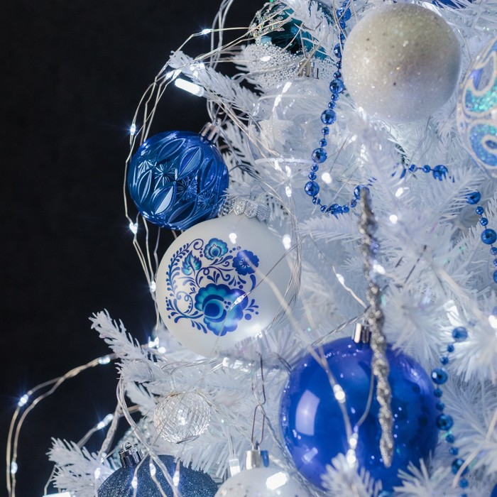 Гирлянда &laquo;Конский хвост&raquo; 10 нитей по 2 м, IP20, серебристая нить, 200 LED, свечение белое, 12 В