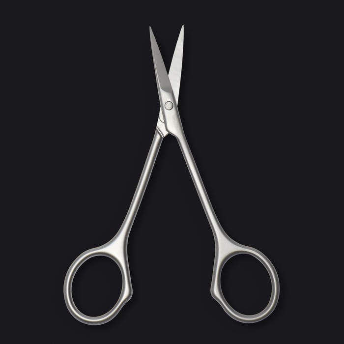 Ножницы маникюрные &laquo;Premium satin&raquo;, узкие, прямые, матовые, 10,5 см, на блистере, цвет матовый серебристый