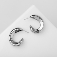 Серьги пластик &laquo;Майя&raquo; крюг, цвет серебро