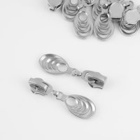 Бегунок автоматический для молнии &laquo;Спираль&raquo;, №7, декоративный &laquo;Звенья&raquo;, 10 шт, цвет никель