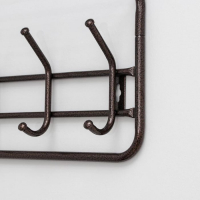 Вешалка настенная с полкой на 5 крючков, 60&times;22&times;26,5 см, цвет медный антик