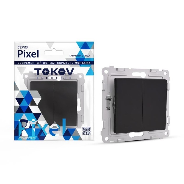 Выключатель TOKOV ELECTRIC, Pixel, (механ.), 10А, IP20, карбон, TKE-PX-V2-C14 Выключатель TOKOV ELECTRIC, Pixel, (механ.), 10А, IP20, карбон, TKE-PX-V2-C14