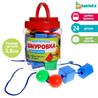 Шнуровка &laquo;Моя первая шнуровка&raquo;, крупные 24 детали, шнурки, по методике Монтессори