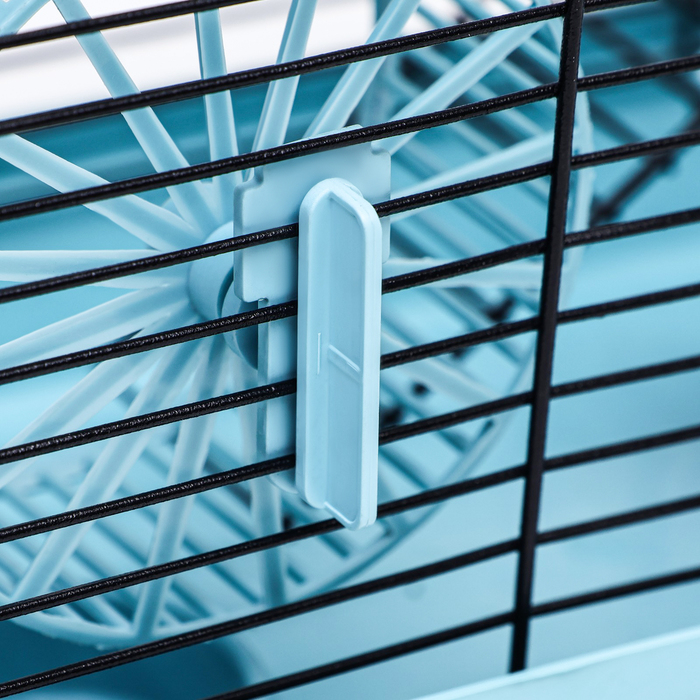 Клетка-мини для грызунов Клетка-мини для грызунов "Пижон" №2, укомплектованная, 27 х 15 х 16 см, бирюзовая