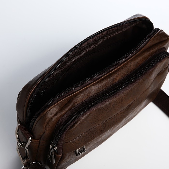Сумка мужская через плечо, искусственная кожа, цвет коричневый Сумка мужская через плечо, искусственная кожа, цвет коричневый