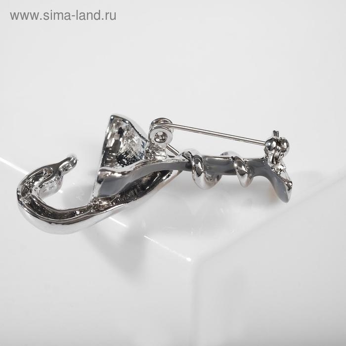 Брошь &laquo;Змея в геральдике&raquo; знак медицины, цвет серый в серебре