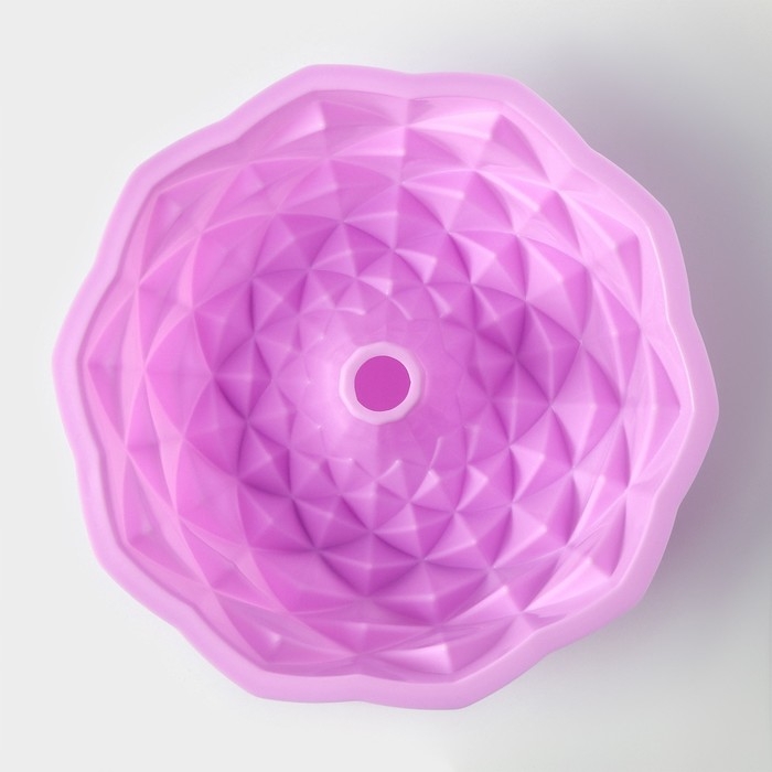 Форма для выпечки Доляна &laquo;Ромбовидная&raquo;, силикон, d=23 см, внутренний d=21 см, цвет розовый