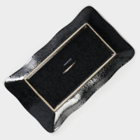 Блюдо сервировочное с соусником фарфоровое Magistro &laquo;Ночной дождь&raquo;, 31&times;18,5&times;4 см, цвет чёрный