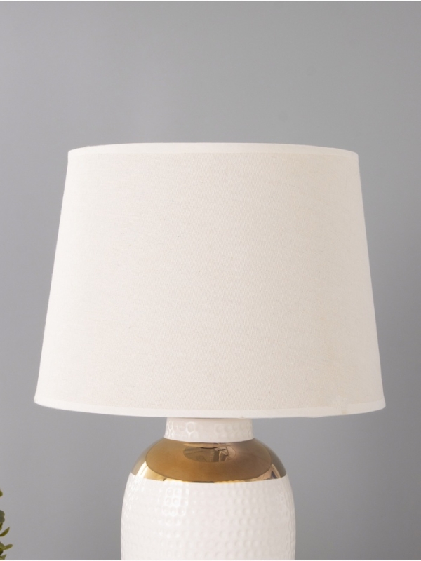 Настольная лампа "Бабл" 1х15Вт Е14 белый/золото 28х28х44см