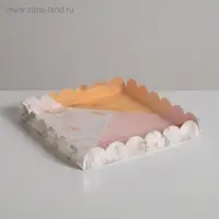 Коробка для печенья, кондитерская упаковка с пластиковой крышкой, &laquo;Для тебя!&raquo;, 21 х 21 х 3 см