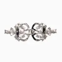 Зажим для кардигана "Ажур", пика, цвет белый в серебре