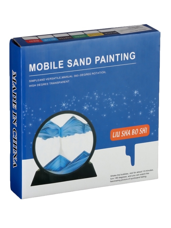 Песочные часы-картина, 18 х 19 см, антистресс, песок синий