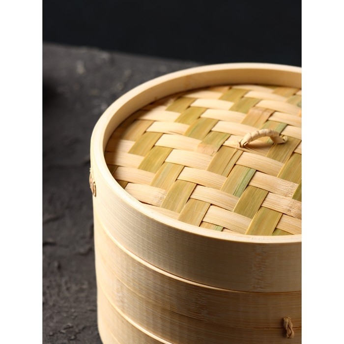 Пароварка Доляна &laquo;Восточная кухня&raquo;, 2 этажа, d=21 см, бамбук