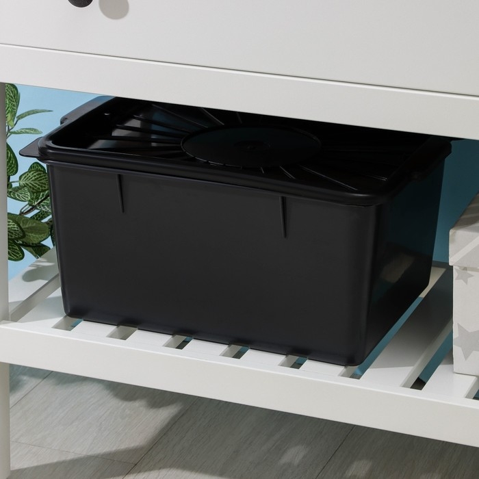 Контейнер для хранения с герметичной крышкой, 18 л, 36,5&times;26&times;25 см, цвет чёрный