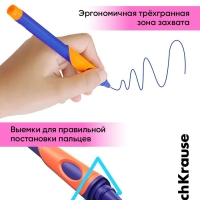 Ручка шариковая ErichKrause ErgoLine Kids Ultra Glide, первоклассника, эргономичный держатель, корпус Soft-touch, узел 0.7 мм, чернила синие, микс