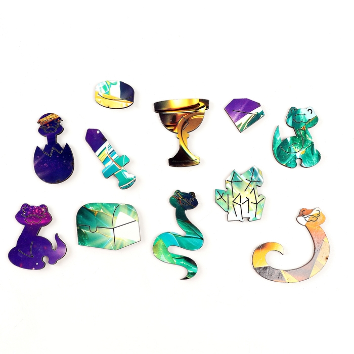 Пазлы фигурные деревянные на новый год &laquo;Змея. Сокровищница&raquo;, 148 элементов, символ года 2025