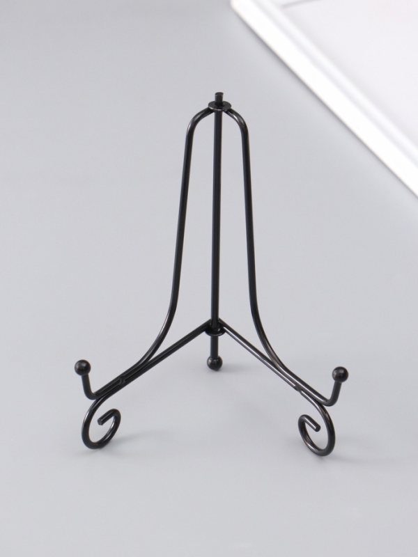 Подставка для тарелок металл 15х9,5 см, чёрная "Узорная" для тарелок d=15-18 см набор 5 шт   1088043