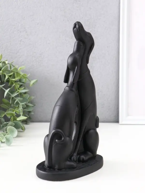 Фигура "Пара собачек" 23 см, черный