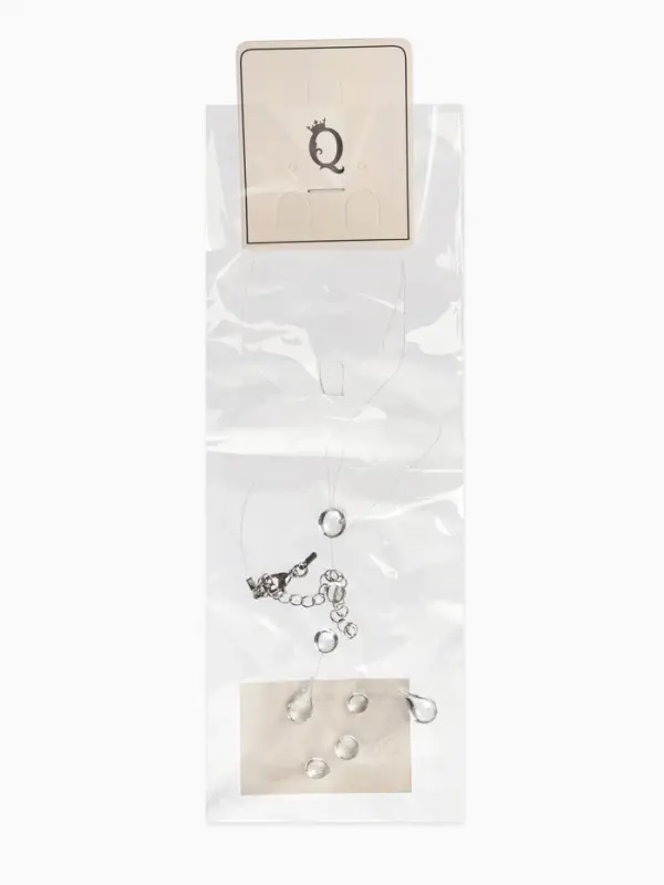 Кулон на леске "Капля росы", дорожка, цвет белый в серебре