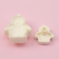 Печати для теста и мастики Доляна &laquo;Пингвин&raquo;, набор 2 шт, пластик, молочные