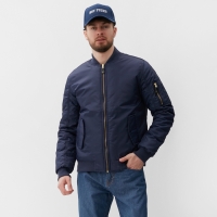 Бомбер мужской на молнии MIST, размер 52, синий Бомбер мужской на молнии MIST, размер 52, синий