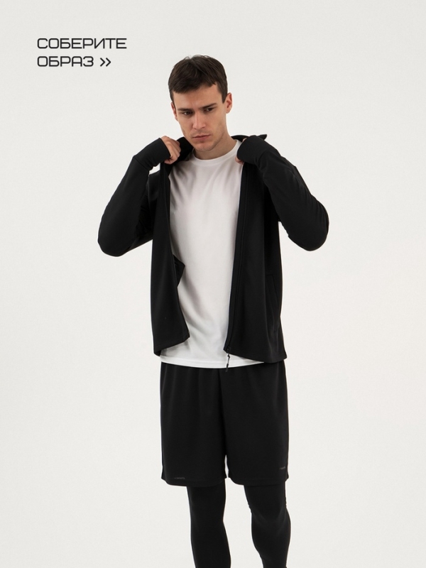 Лонгслив мужской Resport, на молнии, р. 46, цвет чёрный, базовый, с длинным рукавом