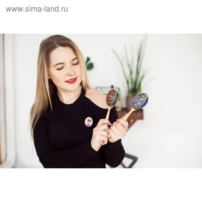 Сувенирный музыкальный инструмент "Маракас" 24х5,5х5,5 см МИКС