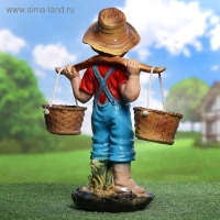 Садовая фигура из гипса &laquo;Мальчик с коромыслом&raquo;, 33&times;18&times;49 см