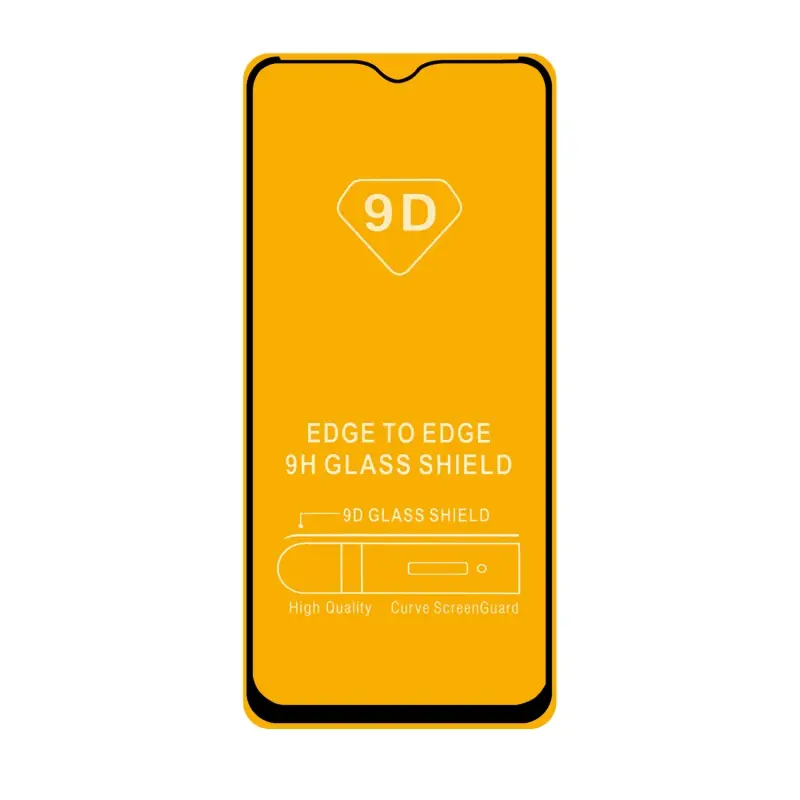 Защитное стекло Xiaomi Redmi 9 с рамкой 9H Full Glue без упаковки черное (25 шт./уп.)