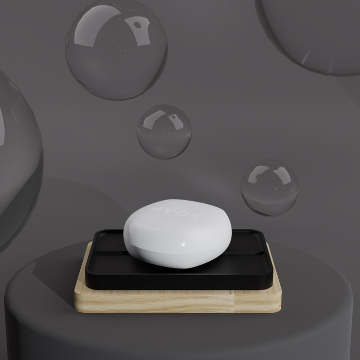 Набор аксессуаров для ванной комнаты &laquo;Агат&raquo;, 4 предмета (дозатор, мыльница, 2 стакана), цвет чёрный