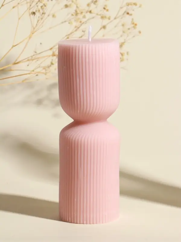 Свеча интерьерная "Греция" нежно-персиковая 6х6х18 см