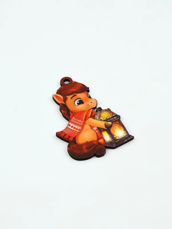 Елочное украшение &laquo;Лошадка и фонарик&raquo;, 5.1&times;8.2 см